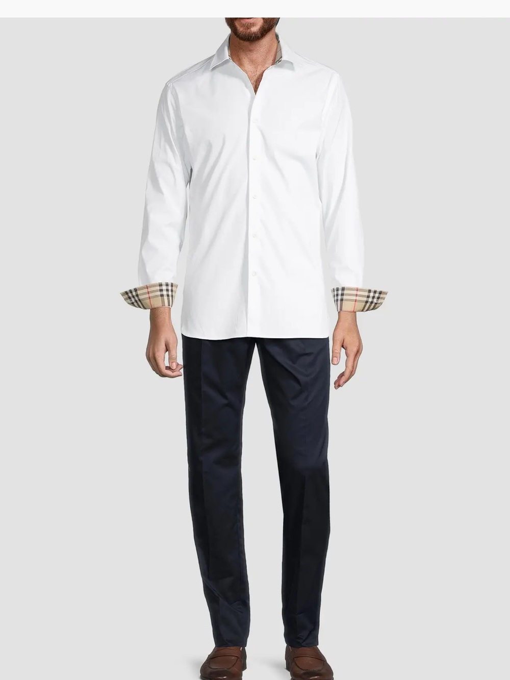 Burberry White Men's Button-Down Dress Shirt